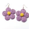 Hand-Woven Raffia Flower Earrings: Colorful, Sweet, Exaggerated Drops
