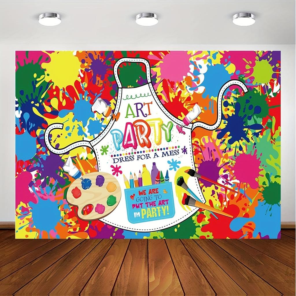 Art Painting Party Background Decorative Artist Theme Birthday Banner Supplies