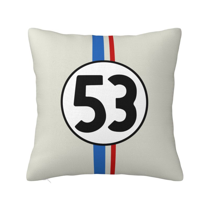 Herbie 53 Classic Racing Car Logo Cushion Cover Soft Polyester Throw Pillow Case For Sofa Car Seat Decoration Bedding Pillowcase