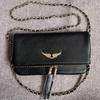 ZV Women's Classic Wing Rivet Shoulder Bag - Trendy, Versatile Small Square Chain Bag
