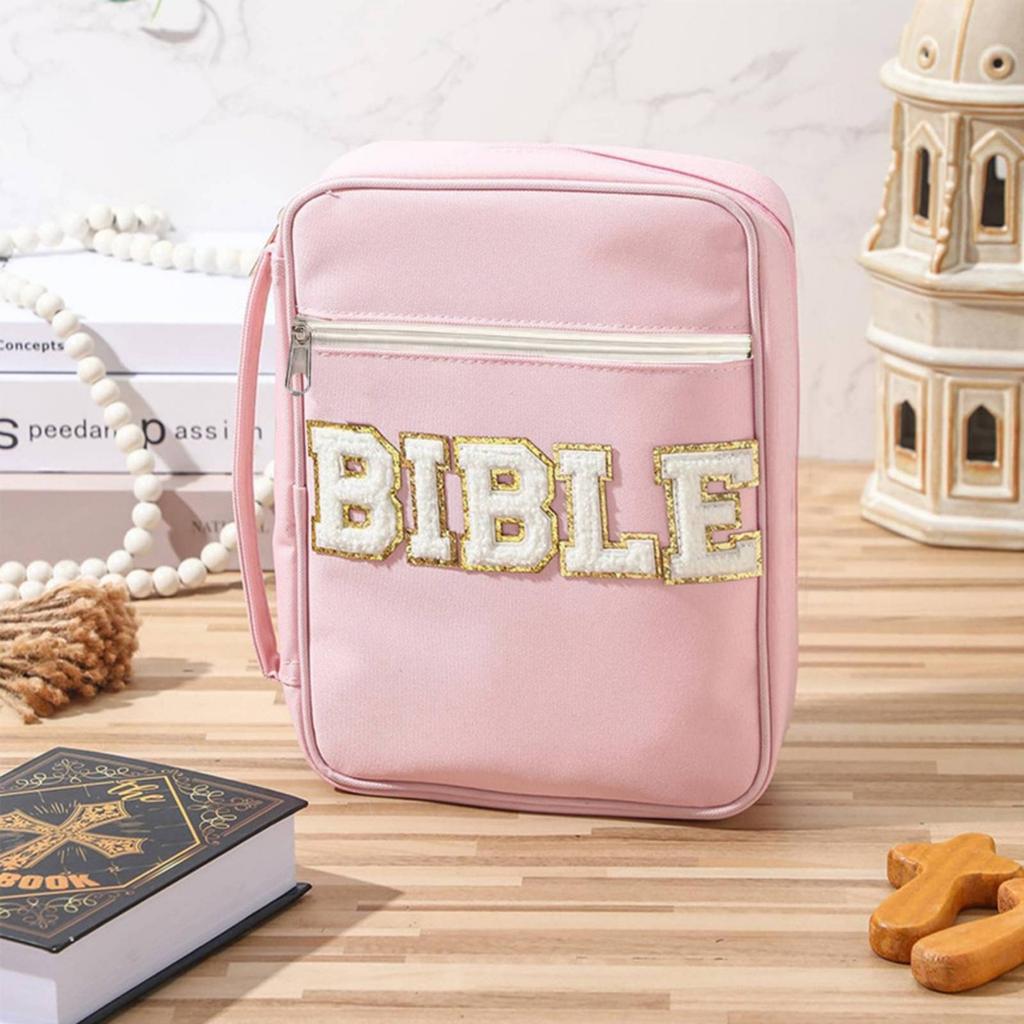 Bible Bag with Handle Large Capacity Bible Study Organizer Zippered Book Carrier Lightweight Religious Accessory