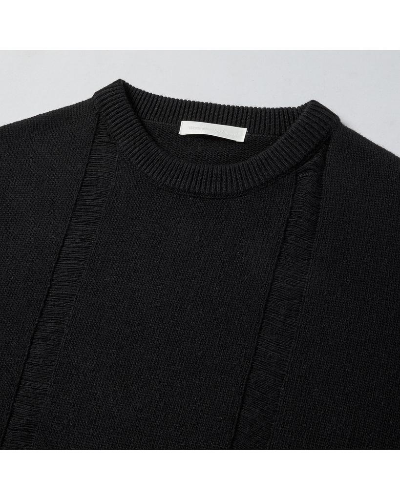 WORTHWHILE MOVEMENT Damaged Fisherman Knit (Black)