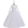 Elegant Mesh Long Sleeve Lace Strapless Princess Wedding Dress