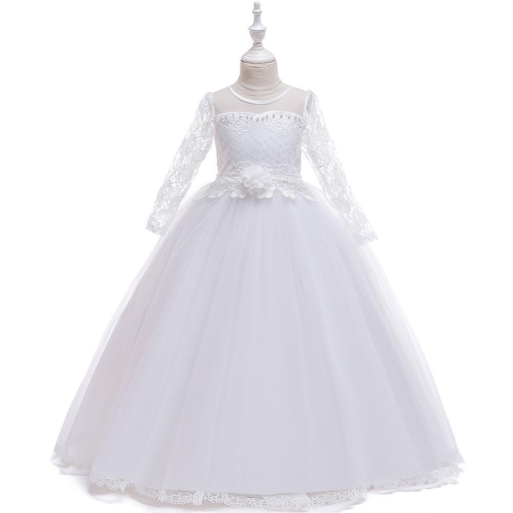 Elegant Mesh Long Sleeve Lace Strapless Princess Wedding Dress