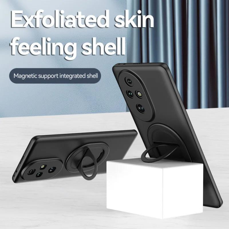 Für Honor 200 Pro100 Pro 90 80 Magnetischer Auto-Unsichtbarkeitsständerhalter Telefonhülle für Huawei Honor Magic 6 Pro 5 Matte TPU Stoßfeste Abdeckung Stoßstange
