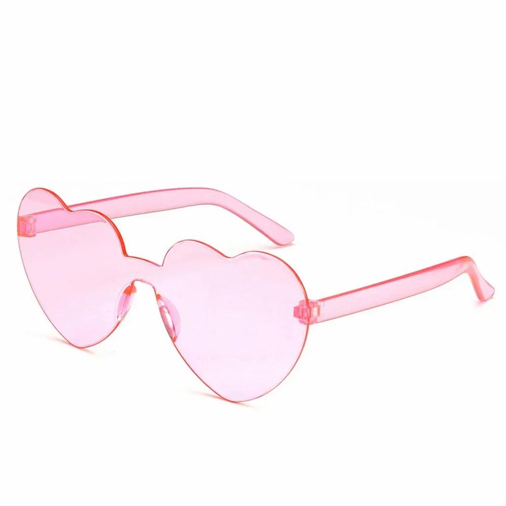 

Fashion Women S Heart-Shaped Sunglasses With Candy-Colored Transparent Plastic Frames Love Heart Sun Glasses For Female In One As Picture