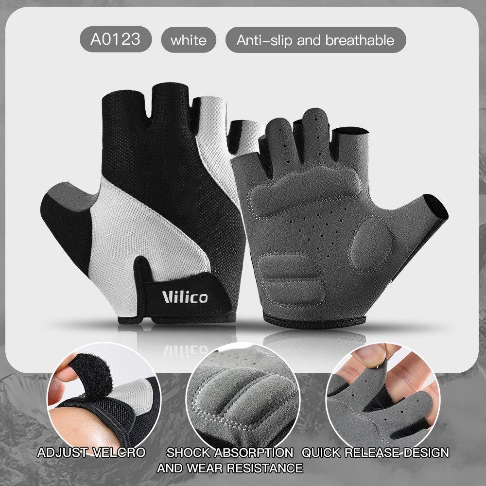 Short Finger Cycling Gloves,High Elasticity Shock Absorption Protection,Breathable Wear-Resistant Sports Spring Summer Gloves