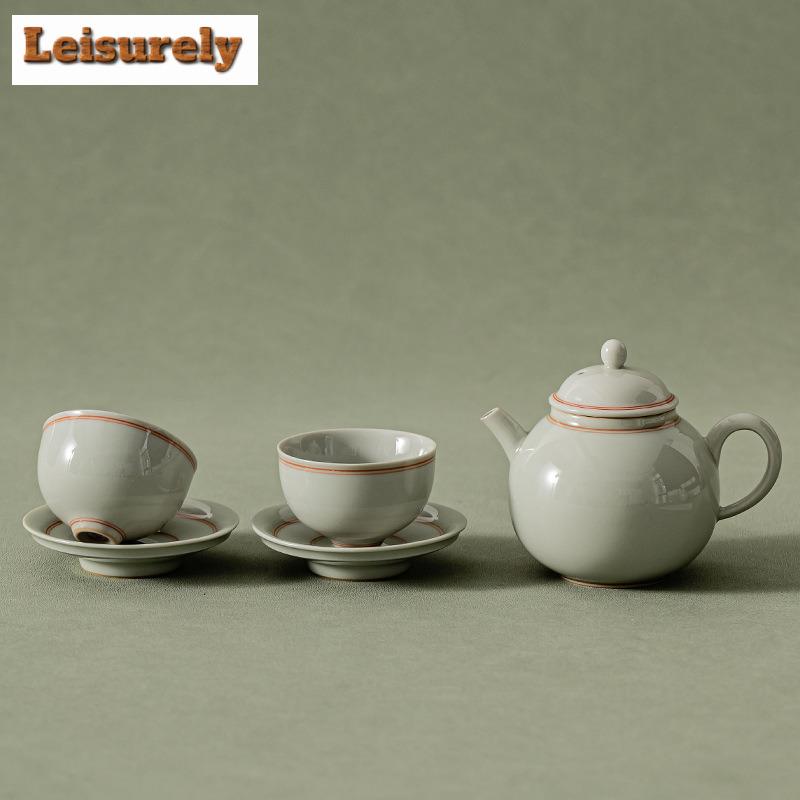 Beixi Tang Handgefertigter Eis-Tisch Farbige Keramik Tee-Set Komplettes Set Teezeremonie-Set Teekanne und Tasse Untertassenset Chinesisches Tee-Set Geschenk