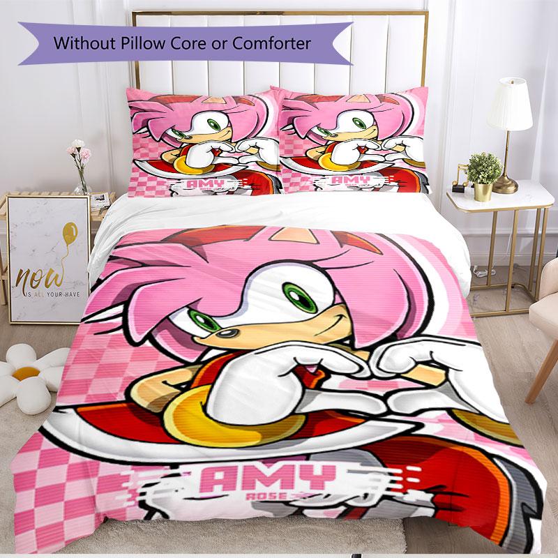 3pcs Duvet Cover Set (1*Duvet Cover + 2*Pillowcase, Without Core), Sonic Print Soft All‑Season Bedding Set, Home Bedroom Decor Gift