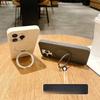 Applicable To IPhone17 Liquid Silicone Magnetic Suction Bracket Mobile Phone Case Apple 16promax Large Hole Anti Fall Protection Case