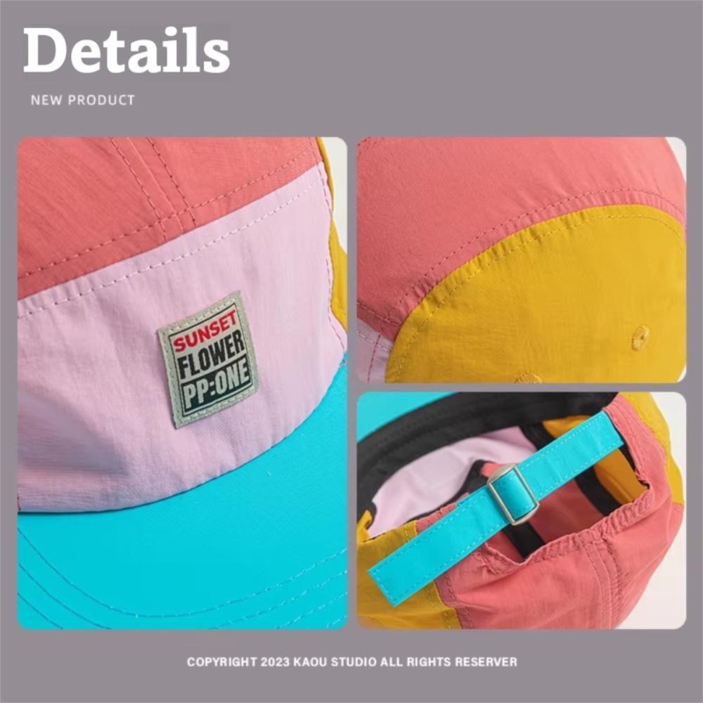 Lässige Hip-Hop-Hüte im japanischen Stil, 5-Panel, dünne flache Kappe, schnelltrocknend, atmungsaktiv, Sonnenschutzhut, Unisex