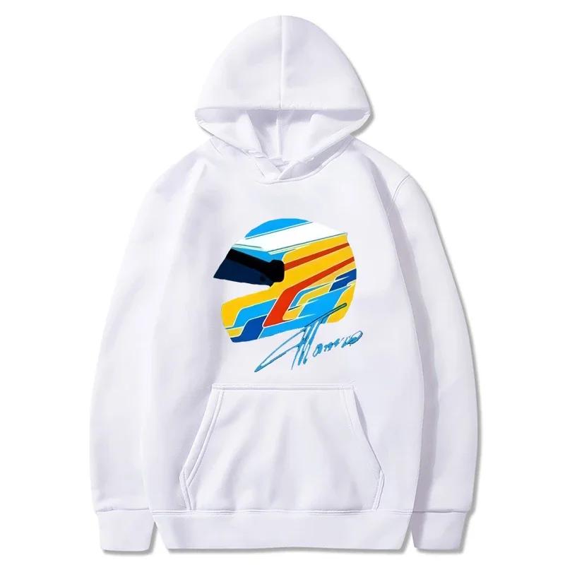 F1 Hoodies Fernando Alonso Helmet Sweatshirt Oversized Y2k Clothes Games Men Clothing Womens Long Sleeve Top Cartoon Streetwear