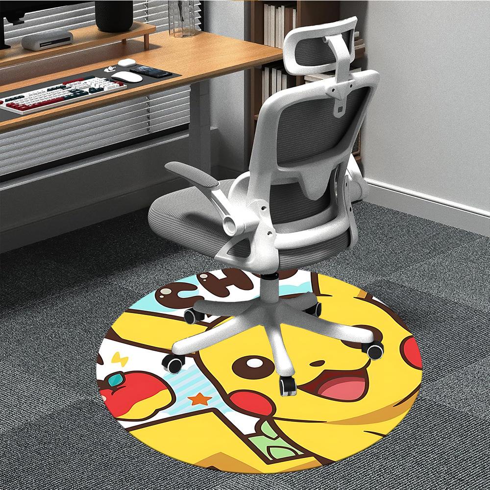 1pc Pikachu, Pokémon Office Round Area Rug, Under Office Chairs Bedroom Living Room Home Decor  a1022280