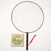 1 piece Ancient Handheld Fan Round Paddle Mandarin Handle with Fabric, Blank Patterns