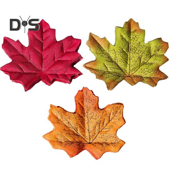 50 Uds. Hoja de arce Artificial de simulación de 8cm