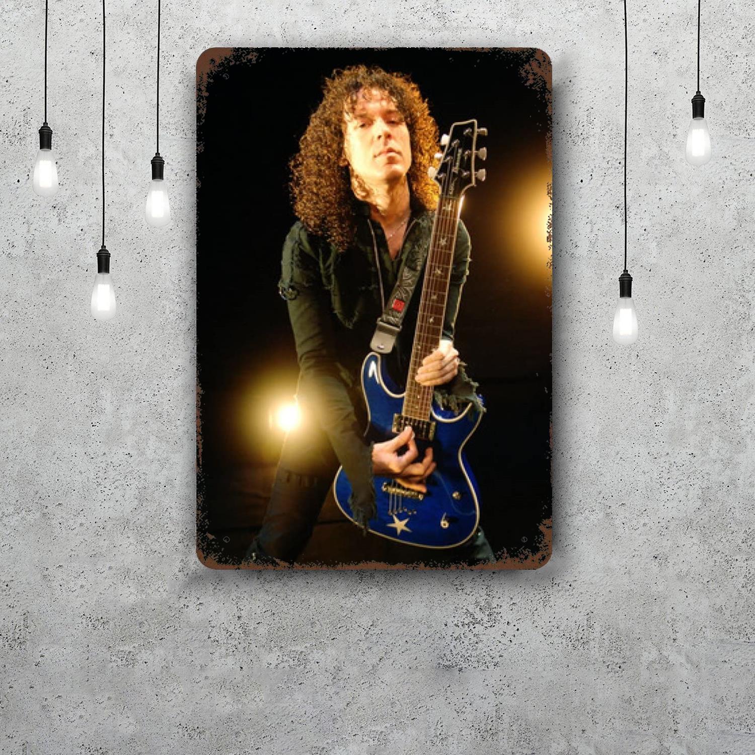 

marty friedman Guitarist Decor Poster Vintage Tin Sign Metal Sign Decorative Plaque for Pub Bar Man Cave Club Wall Decoration 20x30cm（7.8x11.8inch）