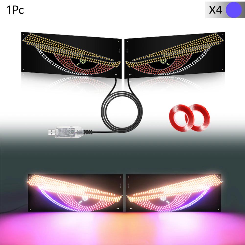 Universal LED Devil's Eye Light Car Front Rear Window Warning Light Red Devil Eye Atmosphere Light Driving Safety Lamp 2Pcs/set