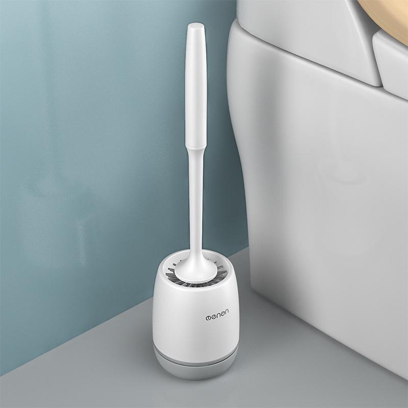 Wall-Mounted Soft Bristle Toilet Brush with Long Handle for Dead Corner Cleaning