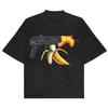 Harajuku Banana Gun Graphic T Shirts Vintage Y2k Men Women Tee Oversized Couples Gothic Streetwear Punk Casual Top Unisex Clothe