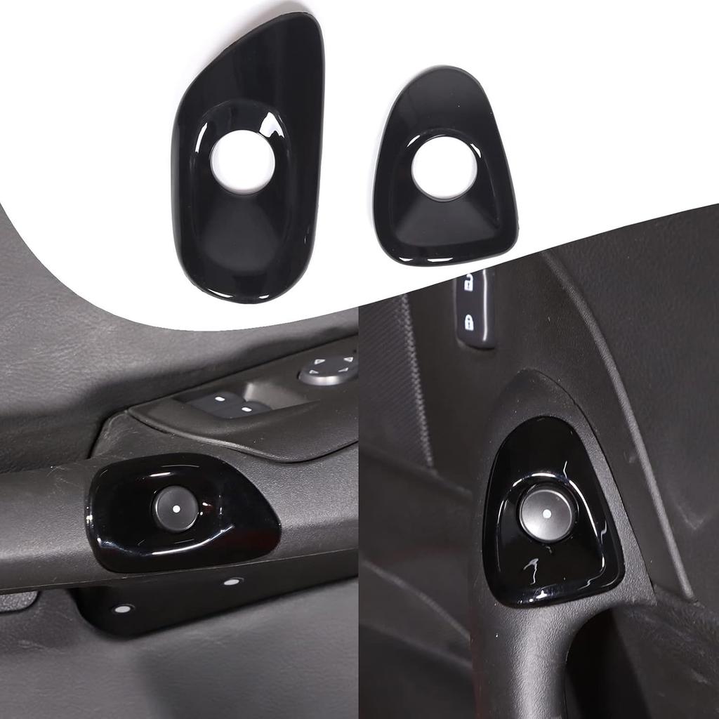 Lcojicep Car Switch Button Trim Compatible with Corvette C6 Z06 ZR1 2005-2013 Door Switch Button Lock Trim Door Switch Button Trim Frame Panel Real