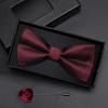 Geschenkbox Herren Fliege Männlich Trauzeuge Bräutigam Bordeauxrote Fliege Formelle Hochzeit Britische Koreanische Version Fliege