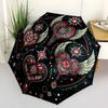Enchanted Winged Heart Mandala Wall ArtUmbrella with Cute Design,Portable 3-Fold Compact Umbrella for Men&Women,Valentine's Day Mother's Day