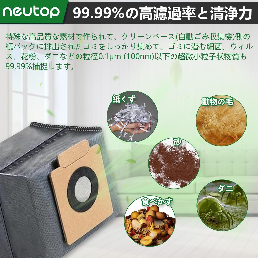Neutop Replacement Paper Bags for Eufy X8 Pro / X10 Pro / Omni Robot Vacuum Cleaner, 8-Pack
