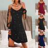 Women Elegant Christmas Maxi Dress Sexy Cold Shoulder Long Sleeve Sequin Slim Fit Vestido Aline Bodycone Suspender Dresses