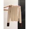 Temperament semi-turtleneck sweater women's inner knitted sweater autumn and winter slim and thin fashionable retro bottoming top