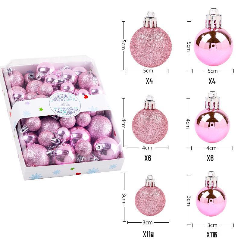 Festive Glitter Christmas Balls Set: 44 PCS, 3/4/5cm, in Colorful Box - Perfect for Tree Decor & Holiday Atmosphere