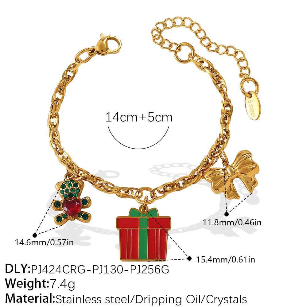 18K Gold-Plated Christmas DIY Pendant Bracelet