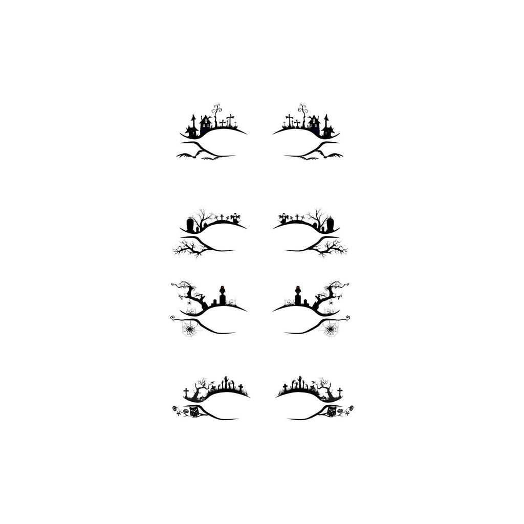 EELHOE Halloween Eyeliner Stickers, Horror Fashion Party Makeup Tool, Bat and Spider Decorative Eye Makeup Eyeshadow Stickers, 4pcs