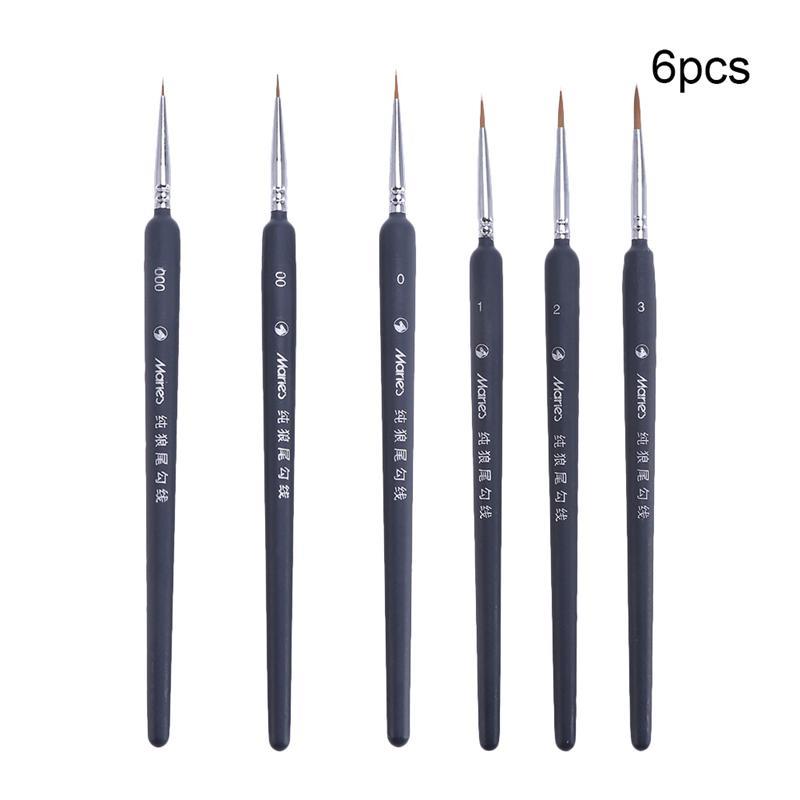 3pcs 3/ Miniature Gell Professional Nylon Brush Acrylic Painting Thin Hook Line Pen Supplies Hand Painted A3