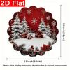 6pcs Winter Placemat -38cm Round, Christmas Snowflake Pattern, Anti Slip and Heat-resistant, for Christmas Decorative Placemats