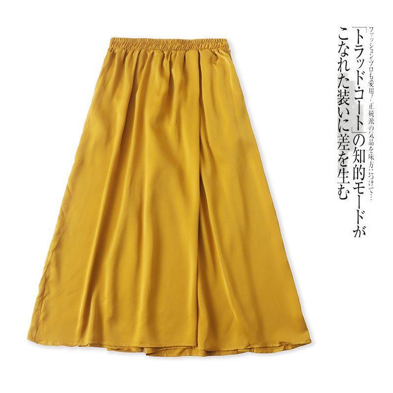 

Сатиновые кюлоты из искусственного шелка Весна/Лето Новое поступление Зарубежная торговля Женская одежда Молодежная мода Эластичная талия Широкие брюки укороченные 31026 Turmeric B- 19-22-4 S