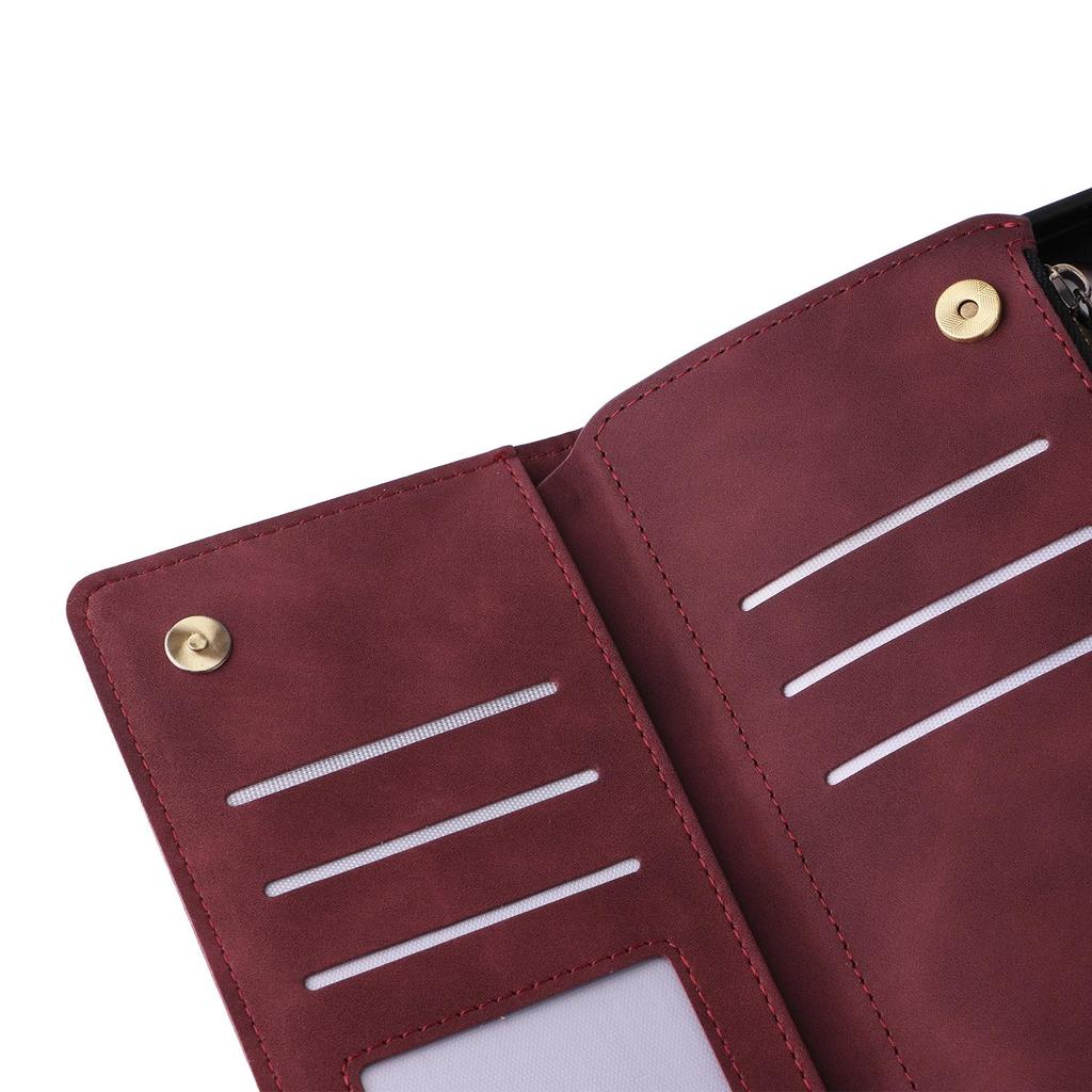 Samsung S25 EDGE Multi-Card Zipper Leather Case with Card Slot for S24FE/Note20