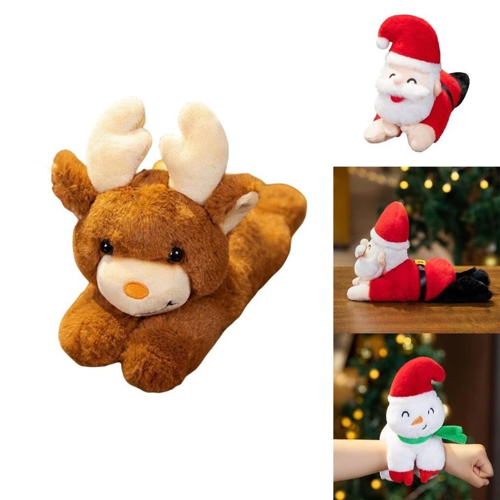 Adorable Santa Claus Plush Toy With Wrist Paddle Bracelet Soft And Short Plush Material