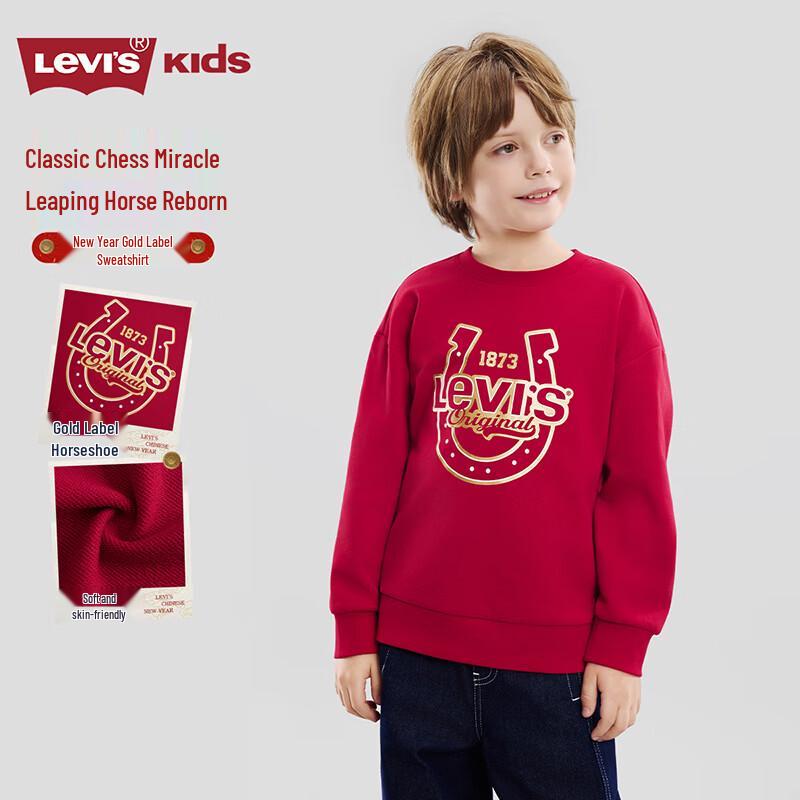Levi s Kids 2026 New Year Chili Red Pure Cotton Sweatshirt 110 (104-110cm)