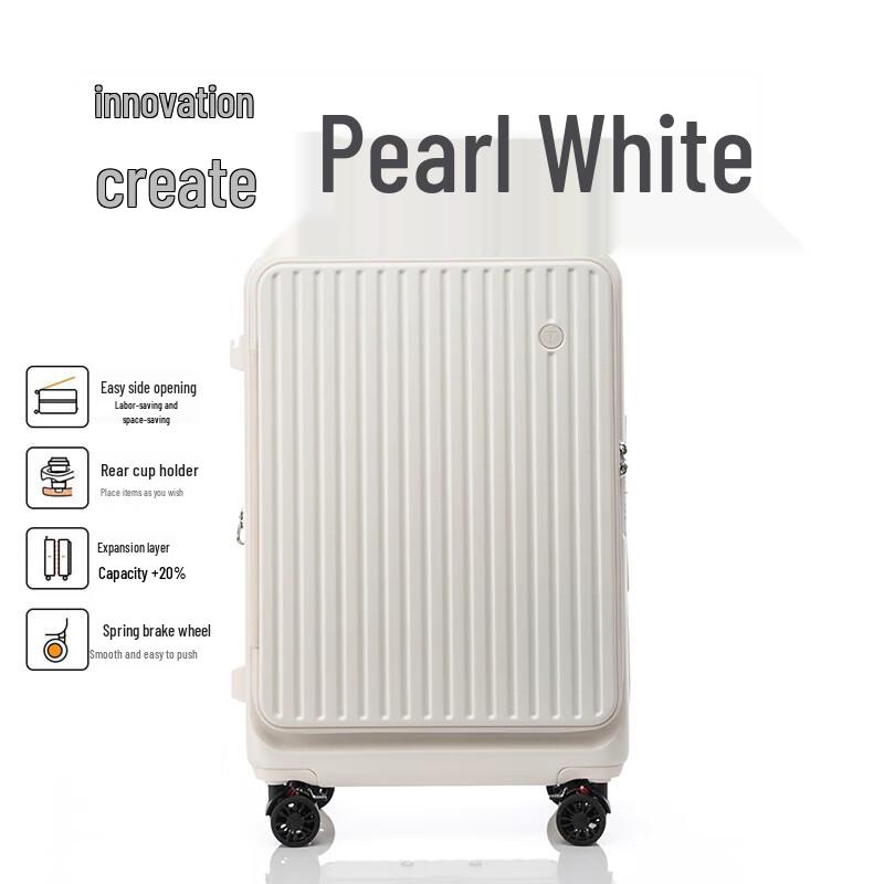 Expandable Front-Opening Hardside Carry-On Suitcase 20 inch