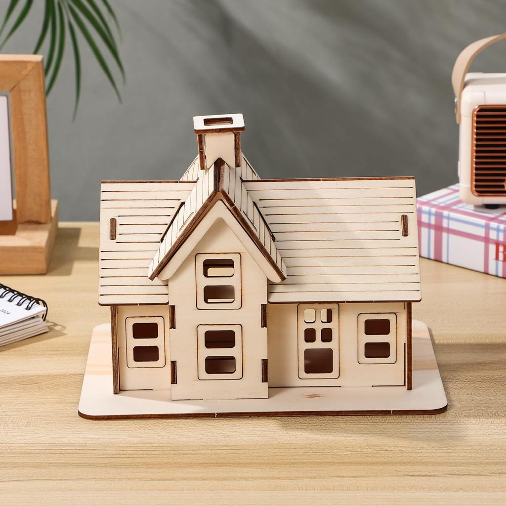 Uonlytech 1 Set Diorama Puzzles for Adults Adult Puzzle Wooden Jigsaw Puzzles Wooden Puzzle for Adults Wooden House Model Assembly House Puzzle Funny