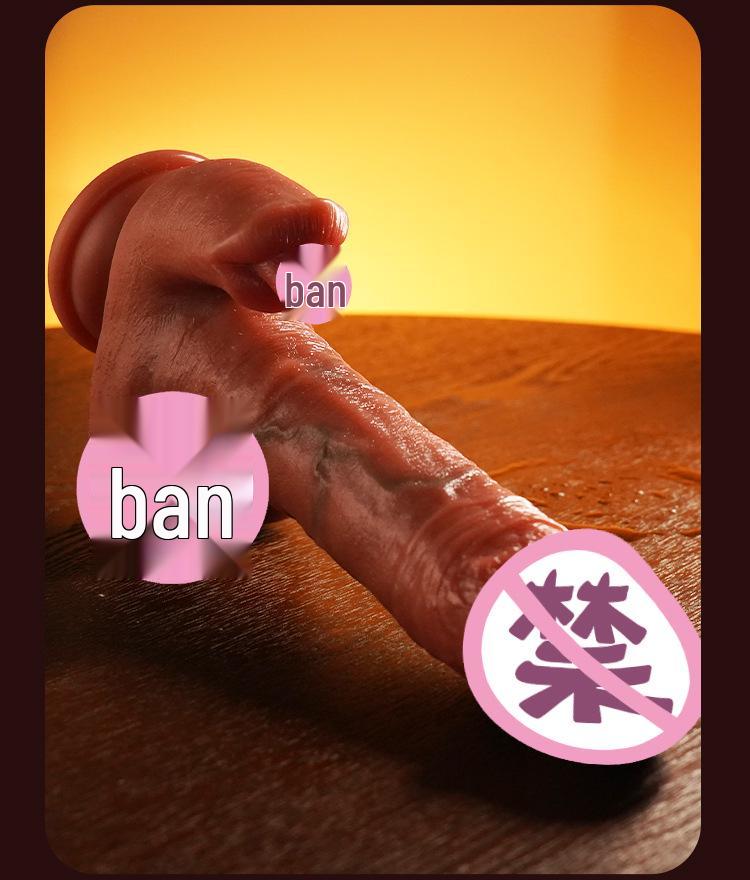 Automatic Retractable Vibrator with Licking Tongue & Fake Penis for Women - Adult Masturbator & Sex Toy