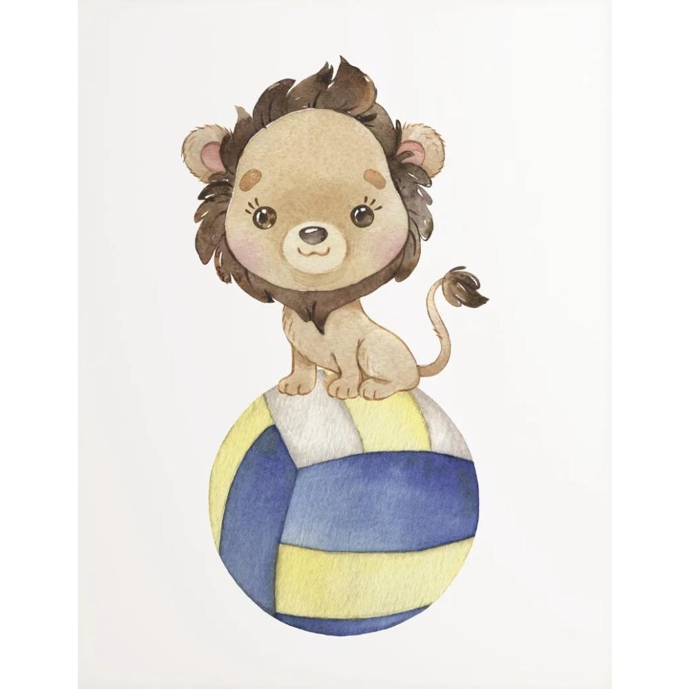 

Cartoon Animals Teddy Bear Lion Elephant Tiger Zebra Basketball Poster Print Wall Art Pictures Canvas Painting Room Home Decor 21X30CMNo Framed