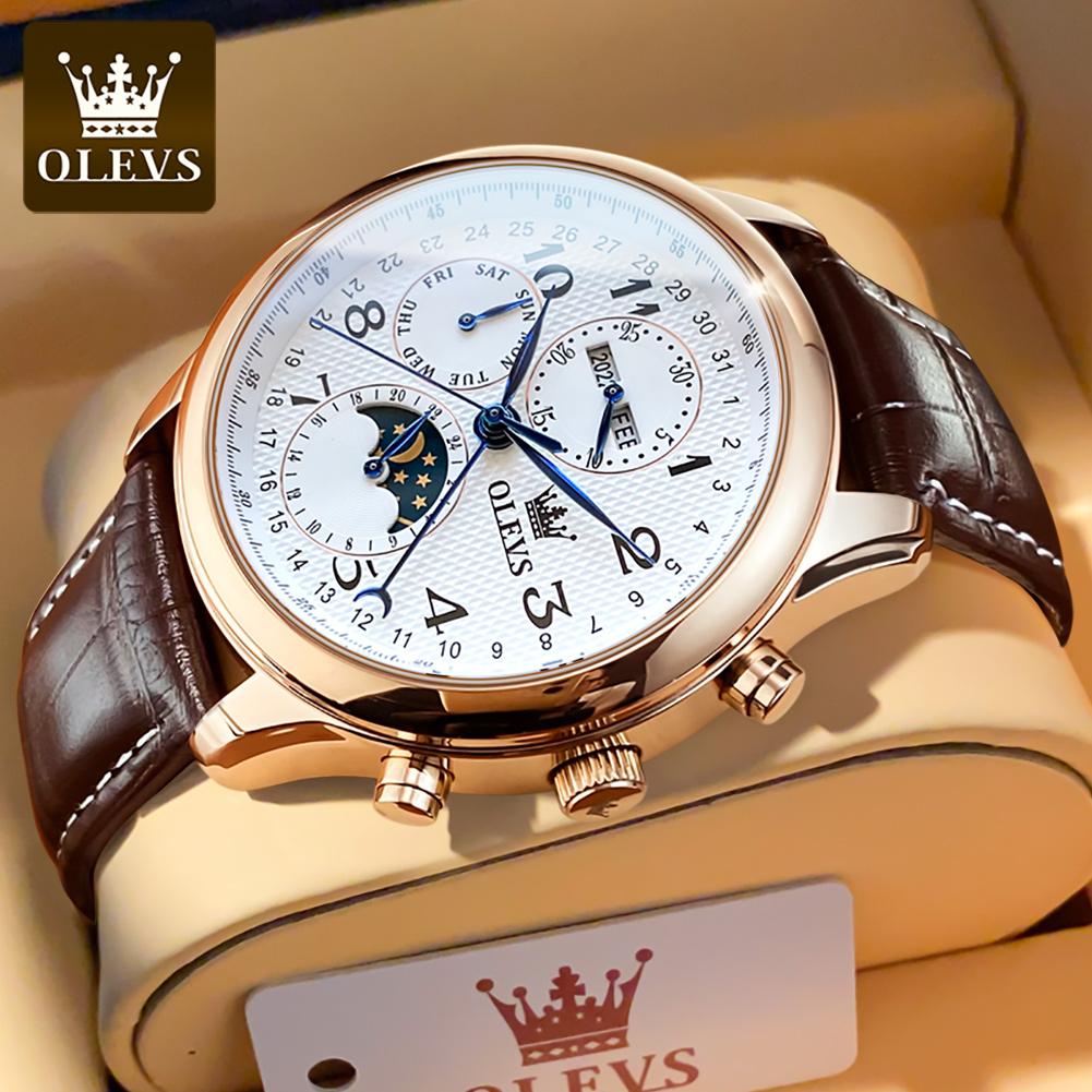 OLEVS 6667   Coated Glass  Custom Watches Brand Fashion Business Sport Multifunctional Men Wrist Luxury Watch