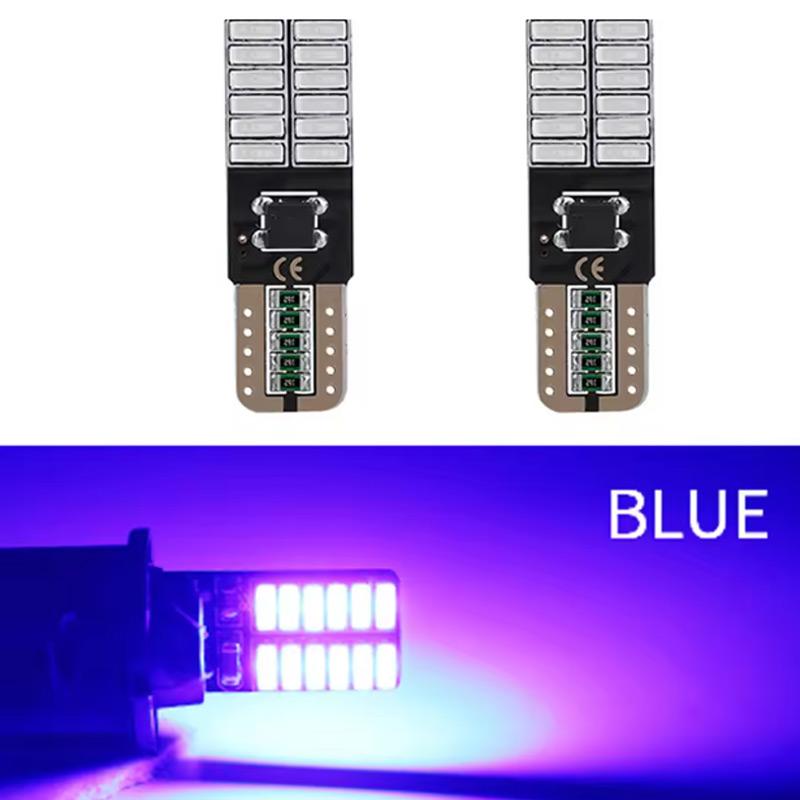 2pcs LED T10 W5W 4014 24/26SMD Bulbs Canbus No Error Interior Dome Lights High Power Auto Width Reading Lamp White Red Amber 12V