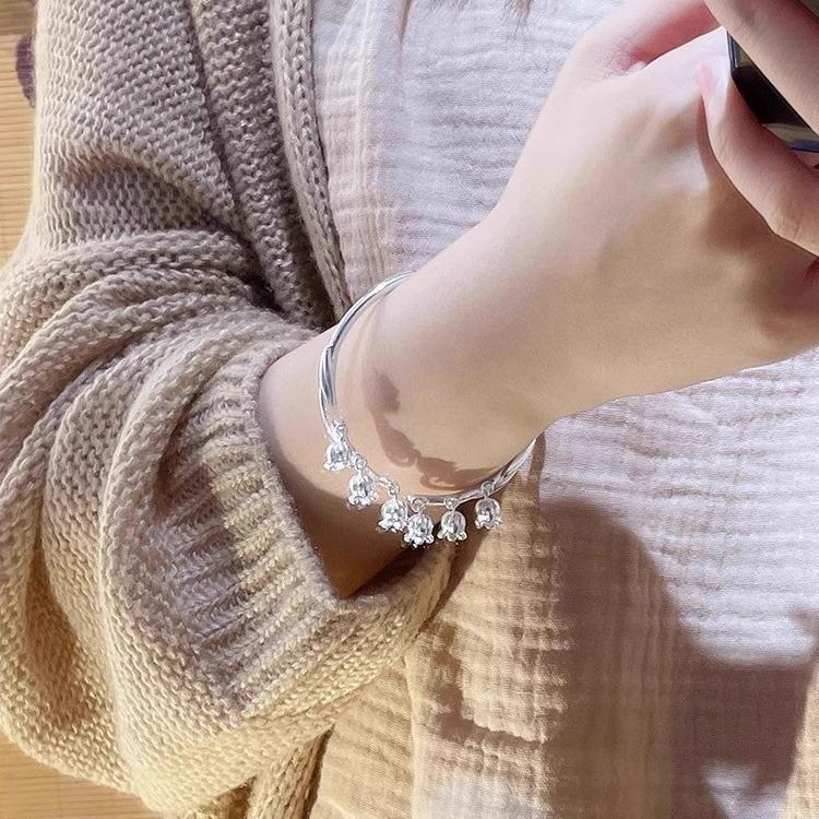 Open Bell Orchid Safety Bracelet Safety Blessing Bell Adjustable Light Luxury Niche Exquisite High Sense Design