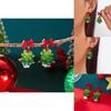 Festive Earrings Women Alloy Red Bow Christmas Tree Jewelry With Shiny Finish For Seasonal Gift
