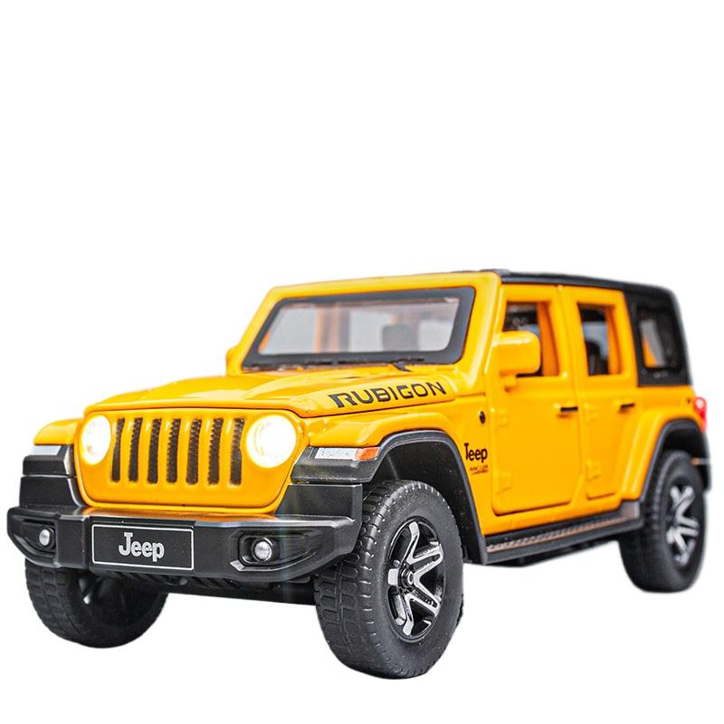1/32 Jeeps Wrangler Rubicon Vehicle Model Car Toy High Simulation Sound and Light Off-road Alloy Collection Toy Car for Children