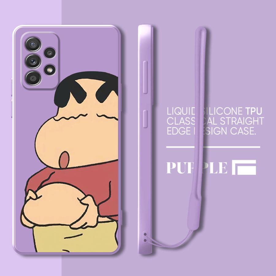 Phone Cover Case for Samsung Galaxy A50 A56 A71 A73 A05 A06 A04 A02s A53 A03 A30s A20s Cute Crayon Shin-chan