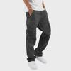 Men's Straight Casual Multi-Pocket Overalls for Spring and Autumn with Drawstring.