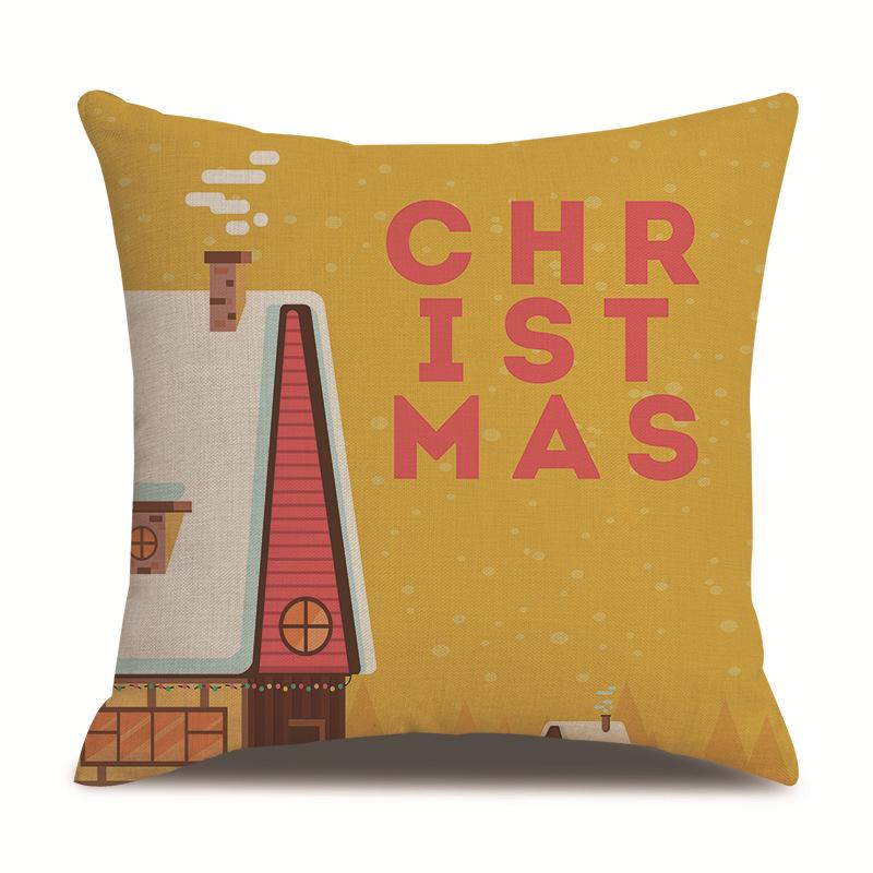

Creative Christmas Single-Sided Pillow Case Living Room Linen Car Pillow Case Sofa Pillow Case Bedside Cushion Case Quality 45Cm without pillow core